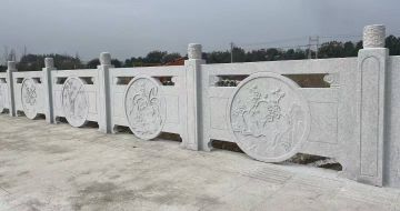 金华芝麻白河道栏杆 石材栏杆