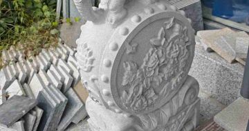 金华芝麻白抱鼓石 庭院抱鼓石