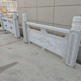 金华芝麻白河道栏杆 石材栏杆