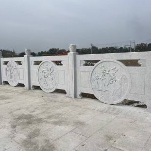 金华芝麻白河道栏杆 石材栏杆