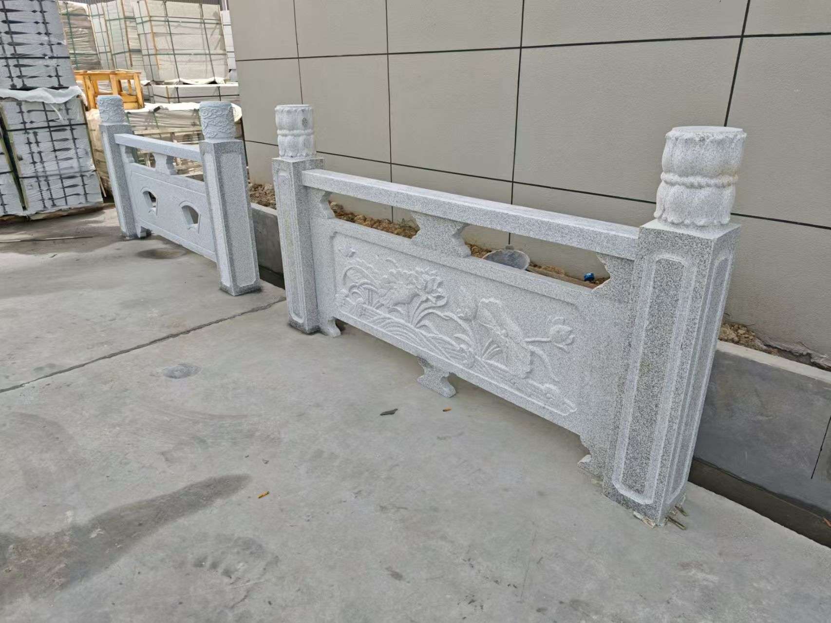 金华芝麻白河道栏杆 石材栏杆