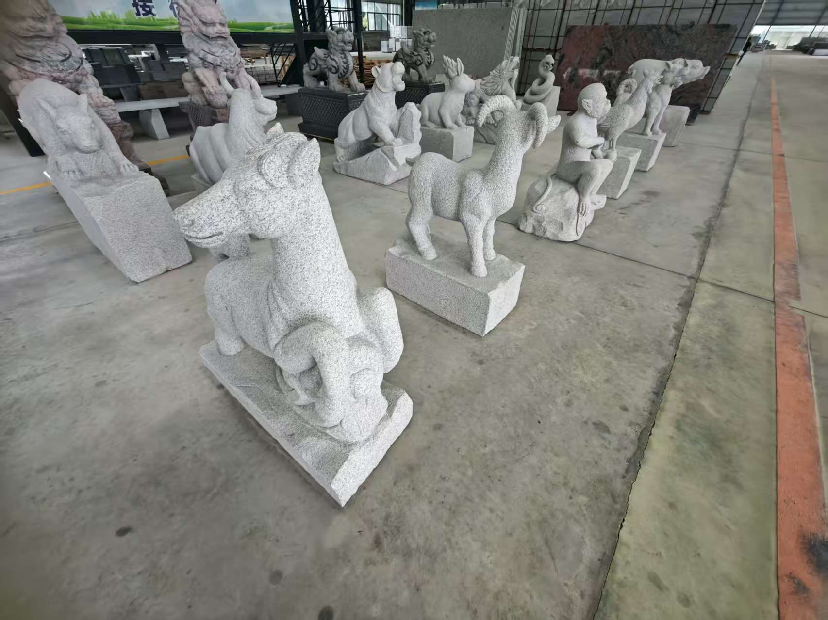 金华芝麻白雕刻 十二生肖 异形雕刻