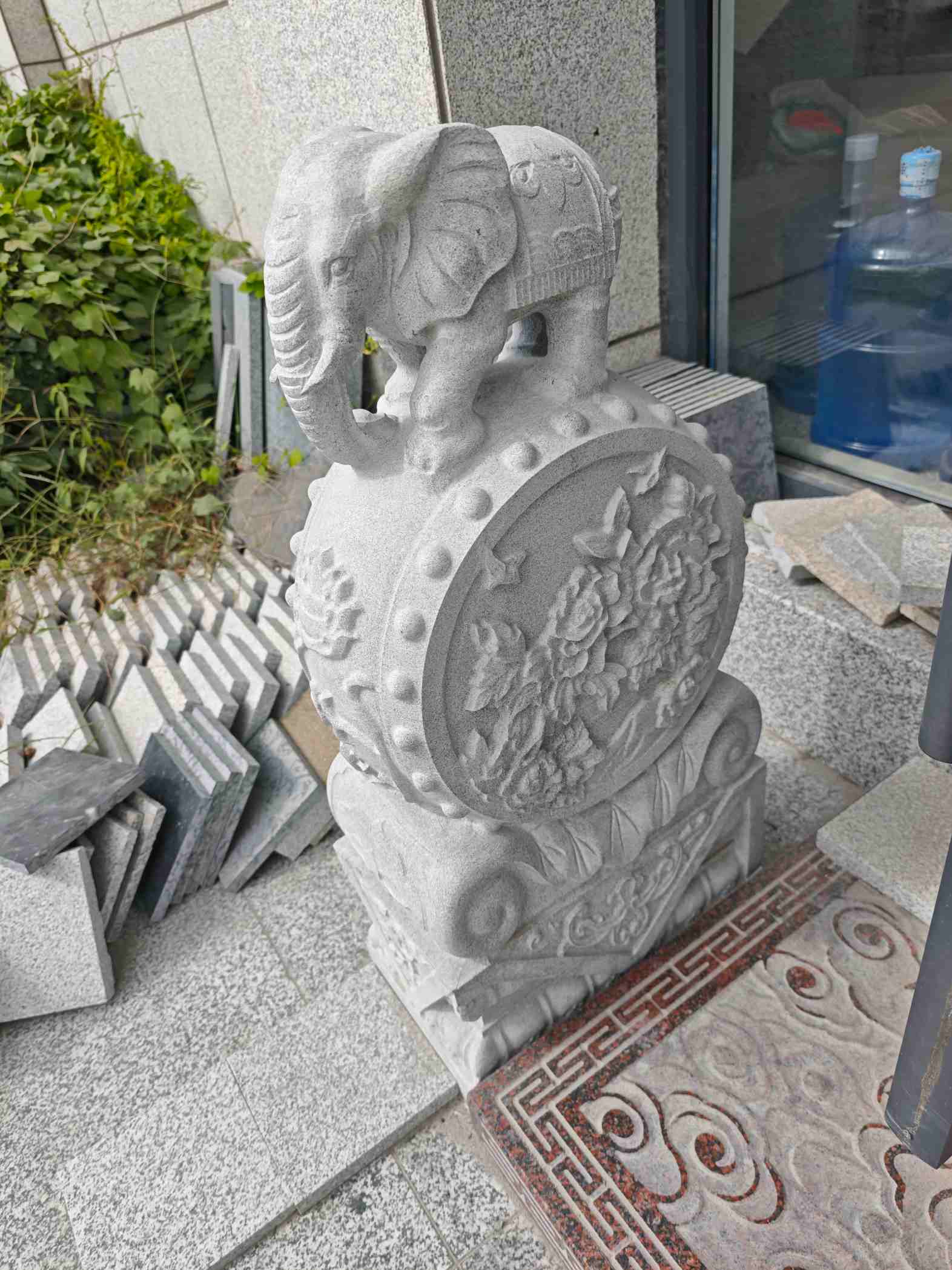 金华芝麻白抱鼓石 庭院抱鼓石